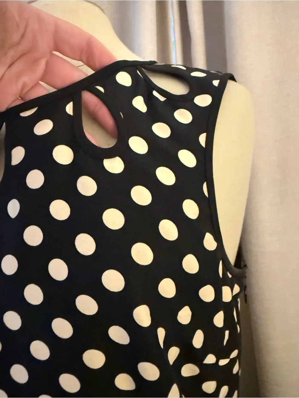 kate spade Black and White Polka Dot Sleeveless Fit-and-Flare Dress